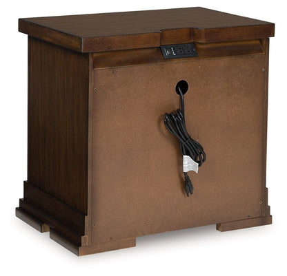 Taffenbrook - Three Drawer Night Stand - Medium Brown
