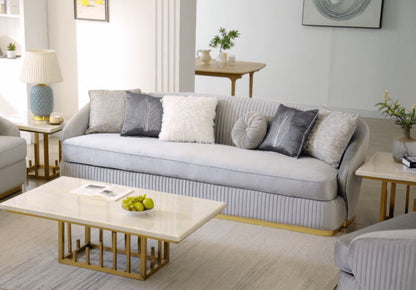 HD-7008 - Sofa - Gray / Gold