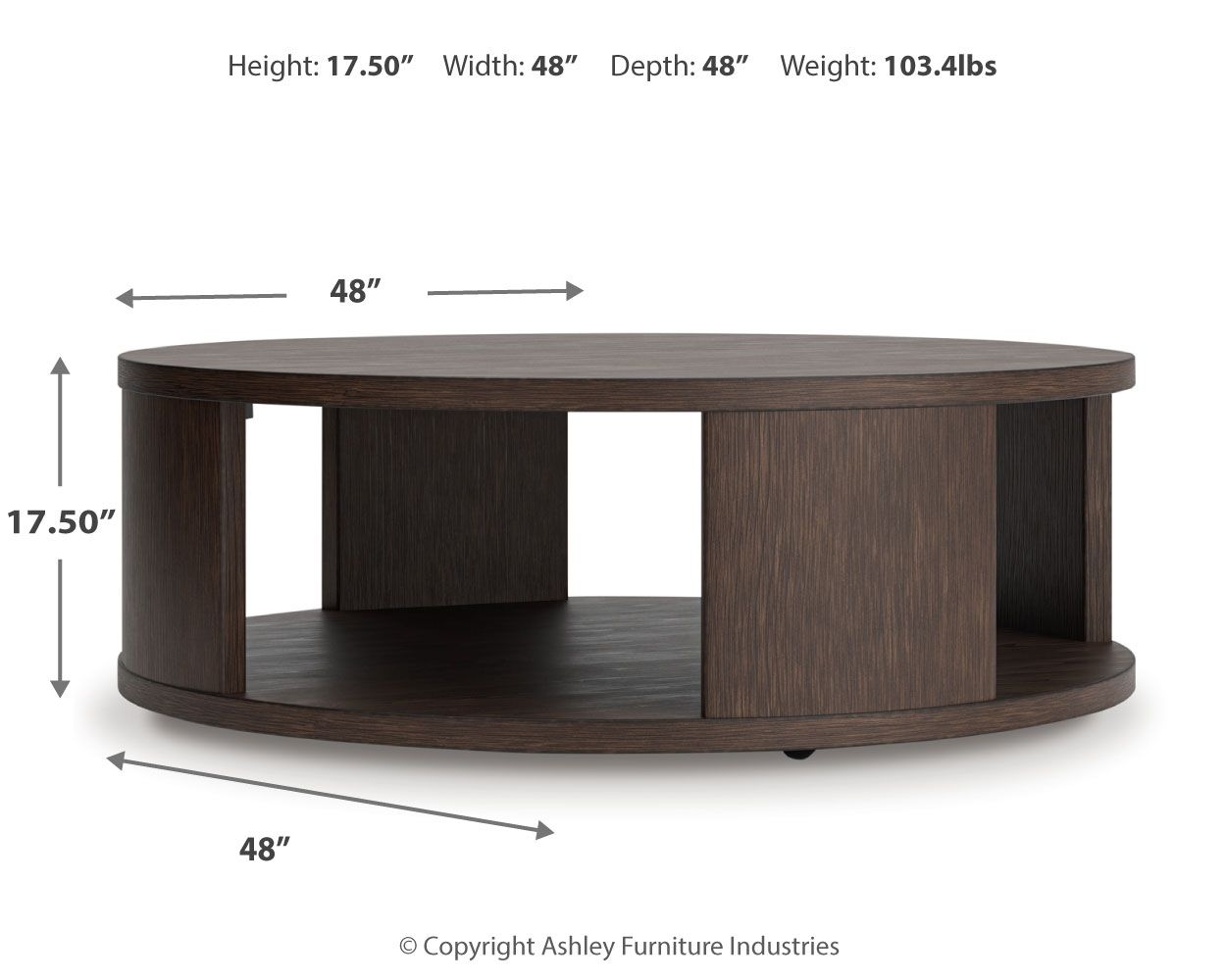 Neo - Round Cocktail Table - Rich Brown