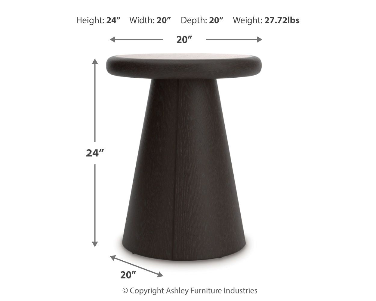 Bracken - Round End Table - French Black