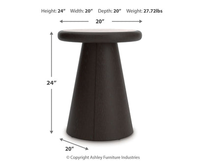 Bracken - Round End Table - French Black
