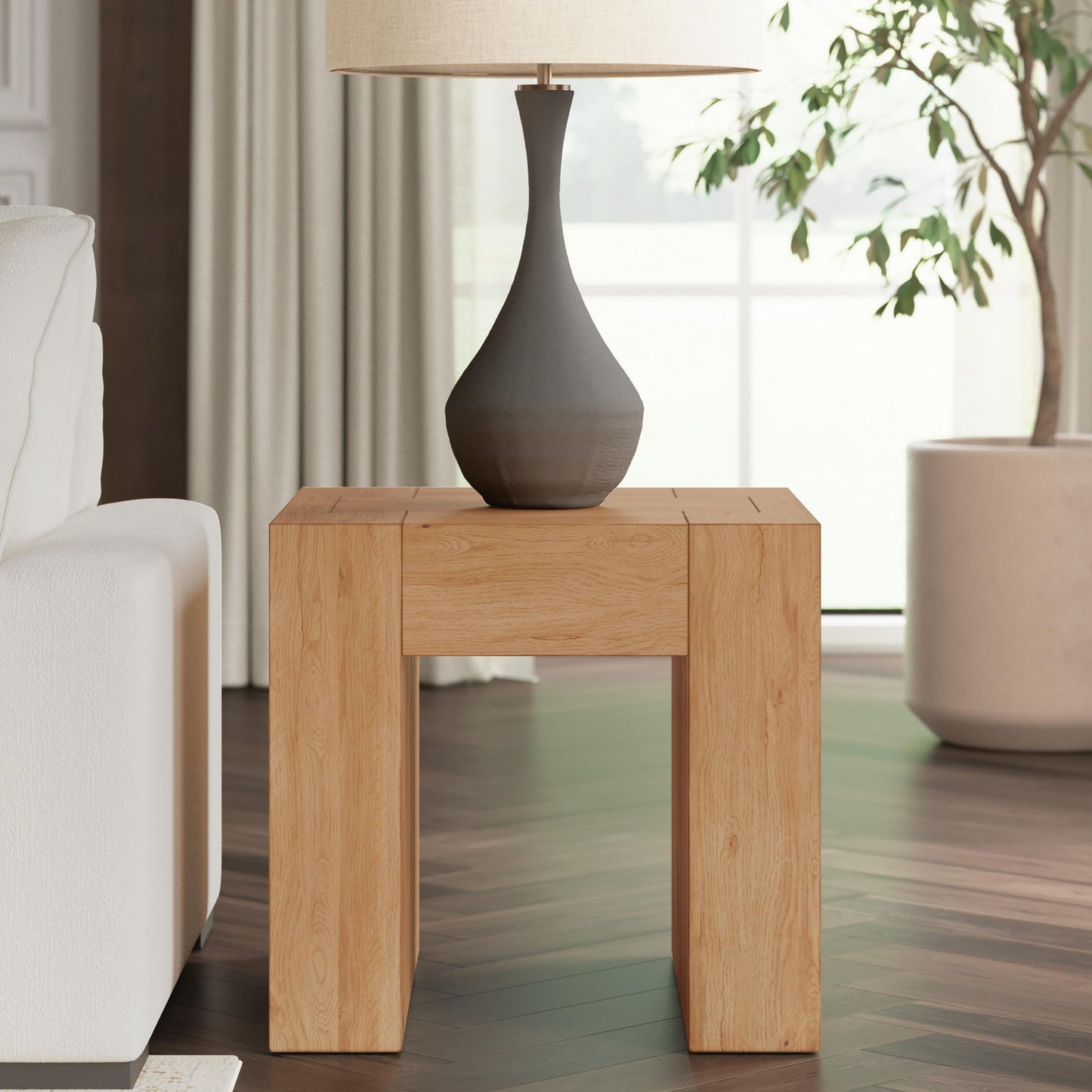 Bracken - Square End Table - Light Brown