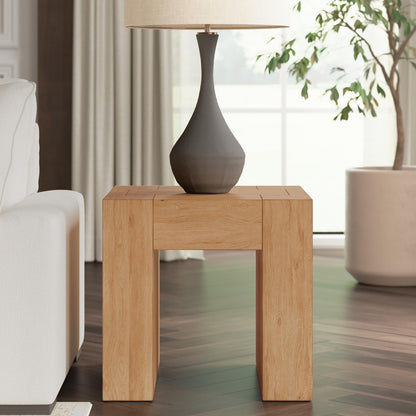 Bracken - Square End Table - Light Brown