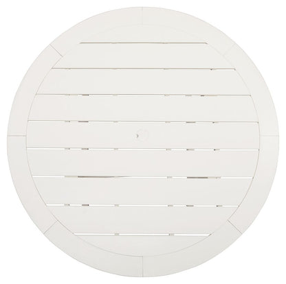 Crescent Luxe - Round Dining Table w/Umb OPT - White