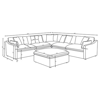 Hobson - Upholstered Modular Sectional Sofa With Ottoman