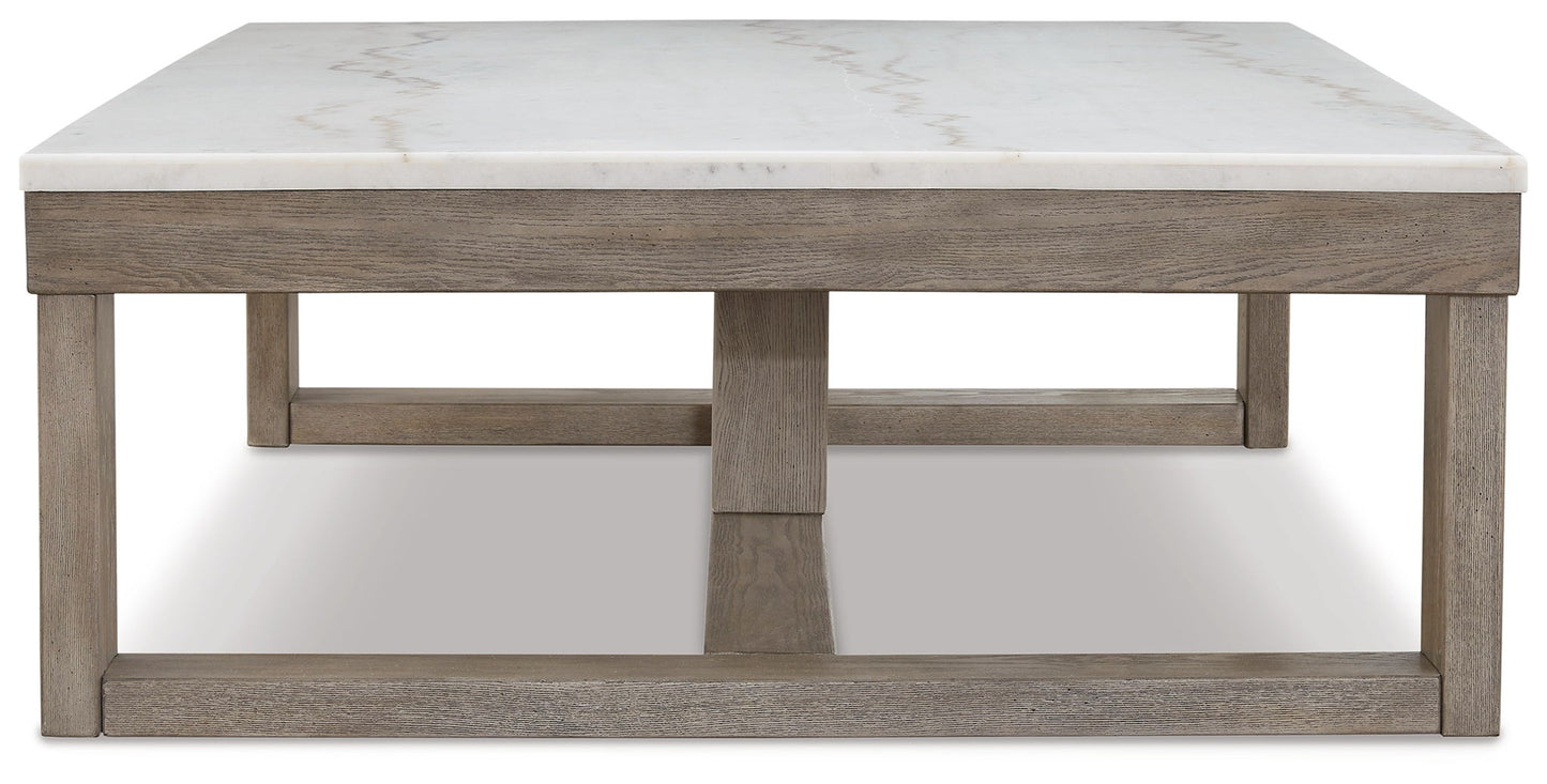 Loyaska - Rectangular Cocktail Table - Brown / Ivory
