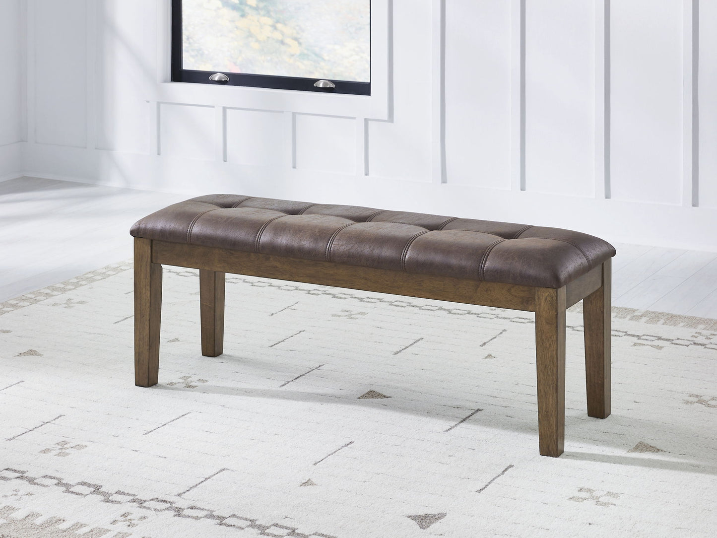 Urbinforte - Large Upholstered Dining Room Bench - Light Brown