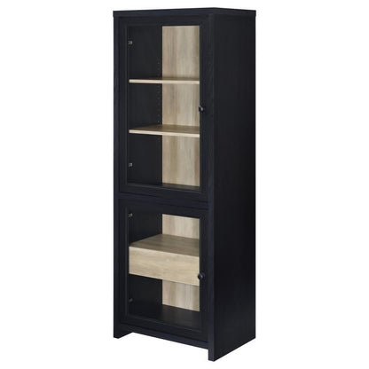 Denison - 67" 2-Door Media Tower Storage Cabinet - Black