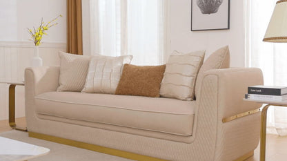 HD-3181 - Loveseat - Beige / Gold