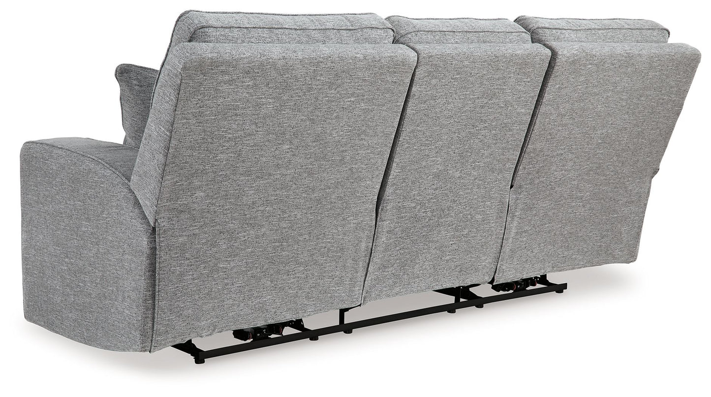 Biscoe - Power Reclining Sofa With Adj Headrest - Pewter